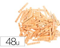 Pince en bois coloris naturel 48x7mm sachet de 48 unites