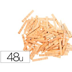 Pince en bois coloris naturel 48x7mm sachet de 48 unites