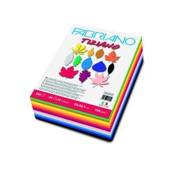 Papier dessin fabriano feuille tiziano 160g 25x32,5  cm 12 coloris vifs assortis   paquet 240f