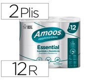Papier hygienique amoos domestique 2 plis 20m paquet  de 12 rouleaux