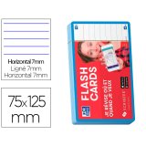 Fiches bristol flash 2.0 Oxford 75x125mm 32 fiches s/film ligné 7mm cadre turquoise