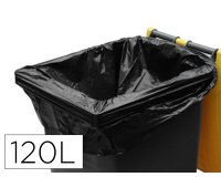 Sac container coldis 120l 25 microns largeur avec soufflet 90cm longueur 125cm coloris   noir lot 20 unites