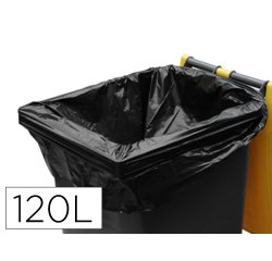 Sac container coldis 120l 25 microns largeur avec soufflet 90cm longueur 125cm coloris   noir lot 20 unites