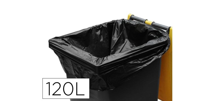 Sac container coldis 120l 25 microns largeur avec soufflet 90cm longueur 125cm coloris   noir lot 20 unites