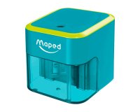 Taille-crayons maped  lectrique a pile 1 trou      diametre 6 a 8mm avec         reservoir bicolore