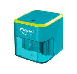 Taille-crayons maped  lectrique a pile 1 trou      diametre 6 a 8mm avec         reservoir bicolore