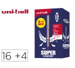 Roller uniball eye pointe metal ecriture fine boite de  16 + 4 rollers gratuits rouge