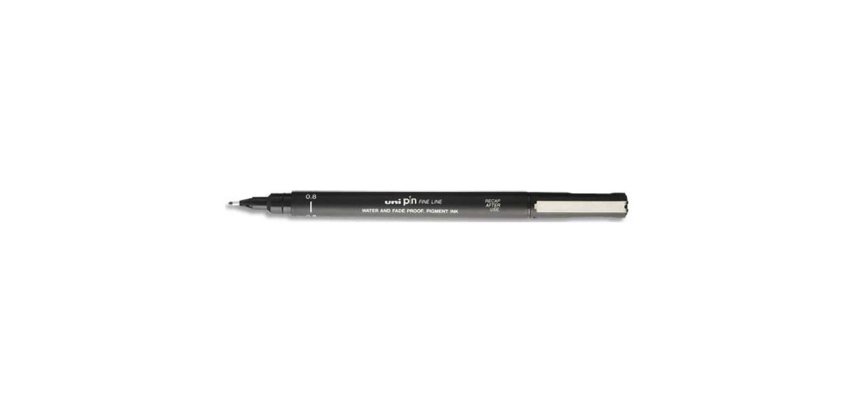 Feutre technique uniball pointes calibrees 0,8mm encre noir trace net et precis