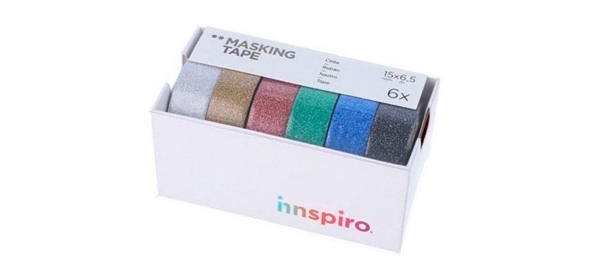 Set de 6 rubans masking tape washi foil serie glitter