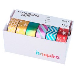 Set de 10 rubans masking tape washi serie monochrome        basique