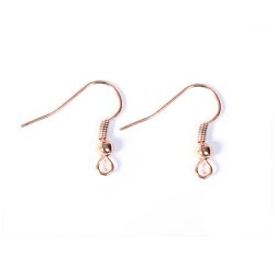 Boucle d'oreilles metalliques crochet hippie ouvert dore    20x18mm  paquet 10 unites