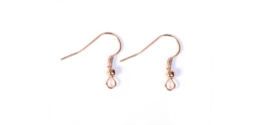 Boucle d'oreilles metalliques crochet hippie ouvert dore    20x18mm  paquet 10 unites