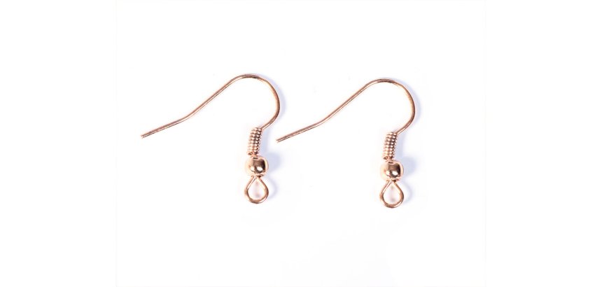Boucle d'oreilles metalliques crochet hippie ouvert dore    20x18mm  paquet 10 unites