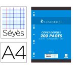 Copies doubles conquerant 7 perforees 210x297 film 200p   90g seyes recycle