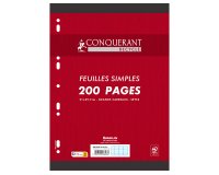 Feuilles simples conquerant 7 perforees 210x297 film 200p   90g seyes recycle