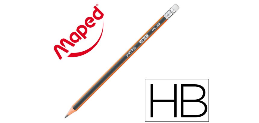 Crayons graphite black'peps hb avec gomme - bois certifi  fsc