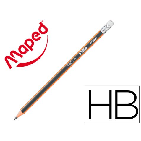 Crayons graphite black'peps hb avec gomme - bois certifi  fsc