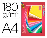 Papier cartonné 180g/m , din a4, 100 feuilles 10 coloris   assortis