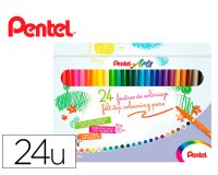 Boite de 24 feutres de coloriage pental encre ultra  lavable pointe moyenne 3,9mm