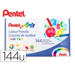 Boite de 144 crayons de couleurs pentel corps         hexagonal en bois coloris     assortis