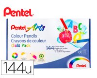 Boite de 144 crayons de couleurs pentel corps         hexagonal en bois coloris     assortis