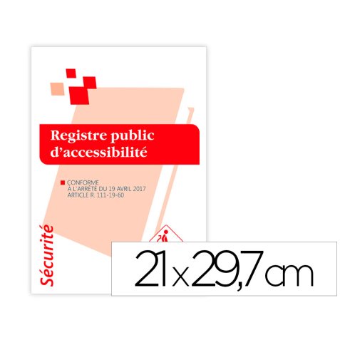 Registre public d'accessibilit  - format : 21 x 29,7 cm - 56 pages + 4 de   couverture