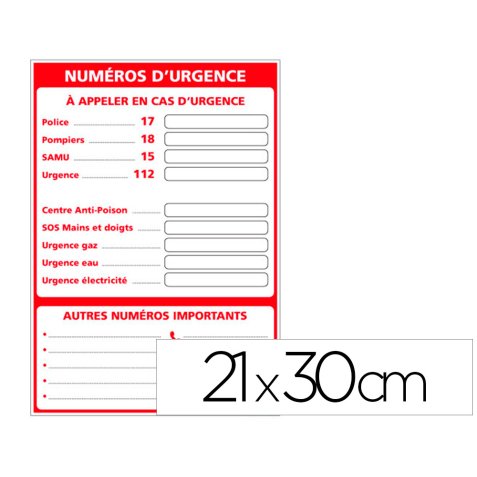 Panneau num ros d'urgence - pvc semi-rigide recyclable,    paisseur 1,5 mm. lamination  anti-uv, anti-graffiti,