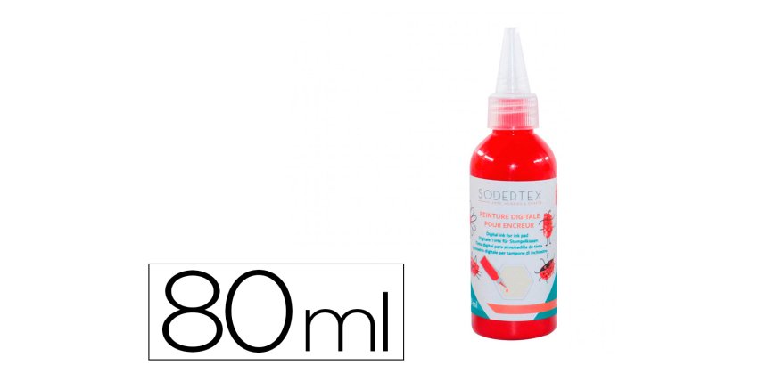 Recharge peinture sodertex rouge pour encreurs digitaux  - 80 ml - 1 pc - 1 coloris