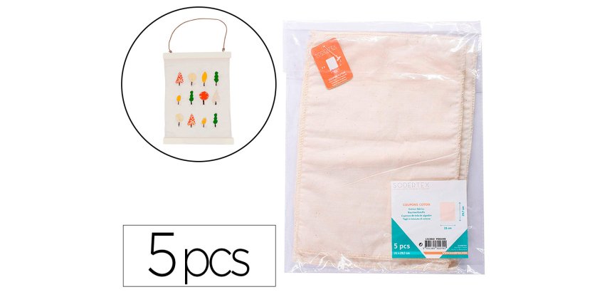 Coupon coton sodertex 21 x 29,7 cm 100g/m  - 5 pcs - 1   coloris