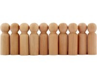Personnages en bois sodertex 7 cm - 10 pcs - 1 coloris