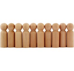 Personnages en bois sodertex 7 cm - 10 pcs - 1 coloris