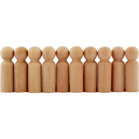 Personnages en bois sodertex 7 cm - 10 pcs - 1 coloris