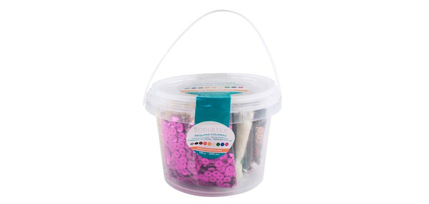 Sequins sodertex colore 180 gr - 6 mm - 9 x 20 gr - 3000  pcs - 9 coloris
