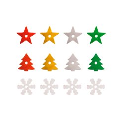 Sequins sodertex noel - 190 g - 7 mm - 5 coloris assortis