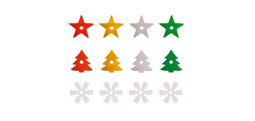 Sequins sodertex noel - 190 g - 7 mm - 5 coloris assortis