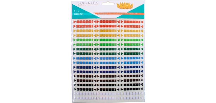 Pack de 960 gommettes sodertex 3d epoxy formes      geometriques - 17 x 22 cm - 2 planches - coloris assortis