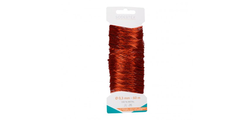 Carte de fil sodertex m tal cuivre 60m - diam 0,3 mm - 1  pc - 1 coloris