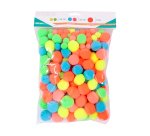 Pack pompons sodertex neon polyester - 3 tailles - 200   pcs - 5 coloris