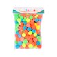 Pack pompons sodertex neon polyester - 3 tailles - 200   pcs - 5 coloris