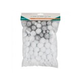 Pack pompons sodertex white - 3 tailles - 200 pcs - 2       coloris