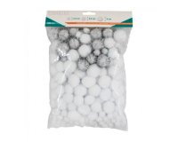 Pack pompons sodertex white - 3 tailles - 200 pcs - 2       coloris