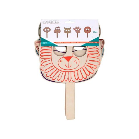 Pack masques en bois sodertex   customiser - 30 x 22 cm -   10 pcs - 1 coloris
