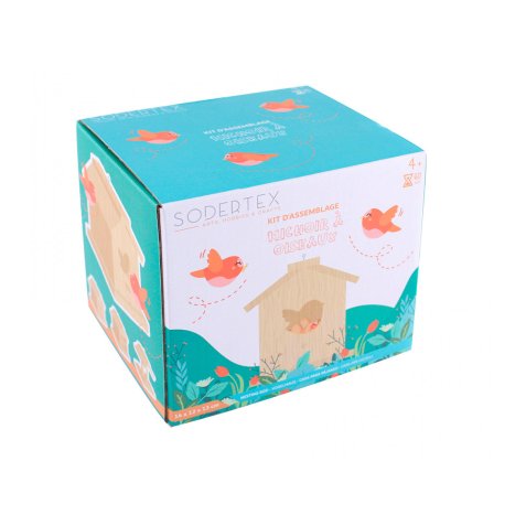 Kit nichoir en bois + colle - 13 x 14,5 x 16 cm - 1 pc - 1  coloris