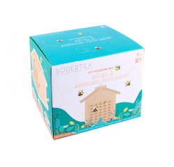 Kit hotel abeille solitaire en bois + colle - 20 x 22 x   22 cm - 1 pc - 1 coloris
