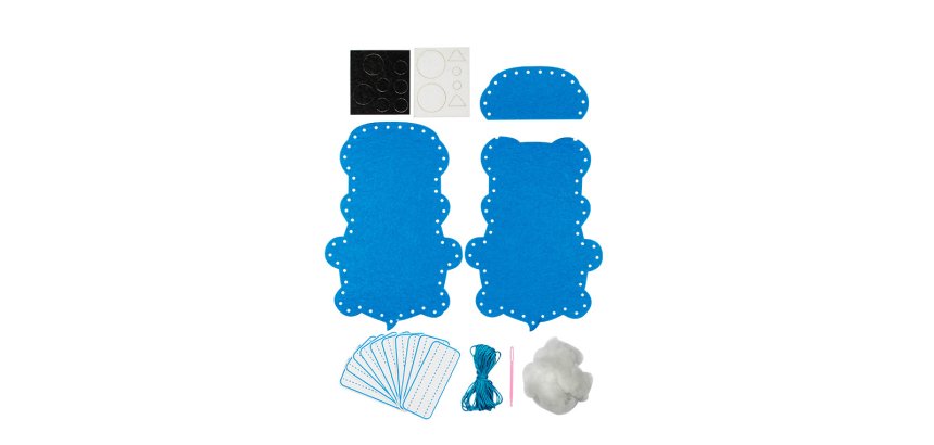 Mange soucis   coudre en feutrine croc'animals + 30     tiquettes   soucis - 17,8 x  12 cm - 3 pcs - 3 coloris
