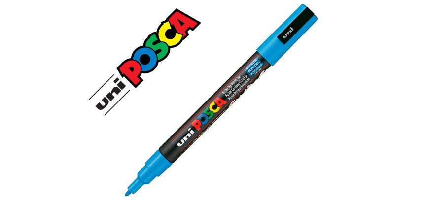 Marqueur posca conique pointe fine coloris bleu ciel