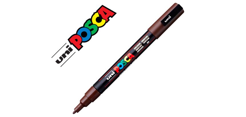 Marqueur posca conique pointe fine coloris marron fonce