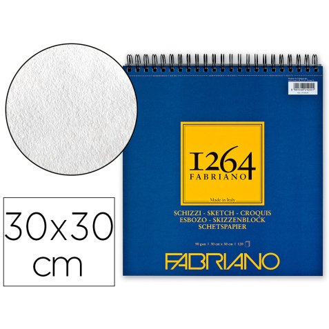 Bloc croquis spirale schizzi 30x30 90g 120 feuilles