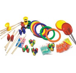 Pack jonglerie rototech:12 balles et 6 diabolos, 3       assiettes chinoise, 6         anneaux, 1 livret