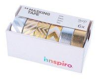 Set de 6 rubans masking tape washi foil serie metal